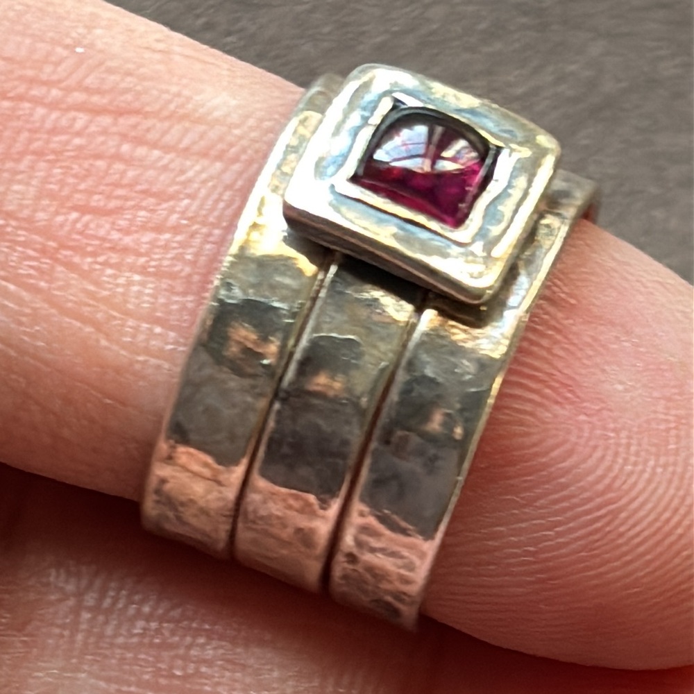 Silpada Stack Sterling Silver Garnet Ring - image 2